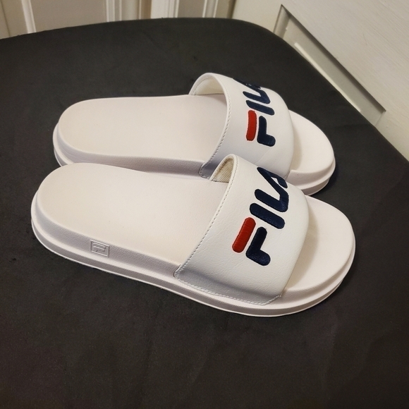 FILA DRIFTER BOLD NAVY/WHITE/RED SLIDES SIZE 6 - Picture 9 of 11